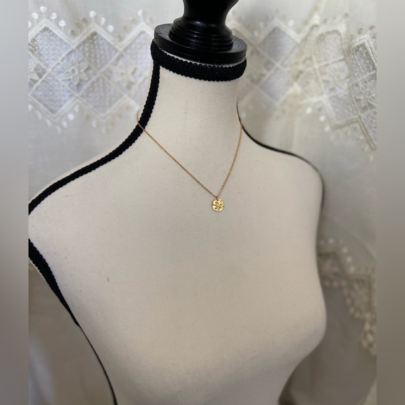 Handmade Jewelry - Dainty Hammered COIN Necklace | GOLD Stainless‎ Steel Mini Pendant